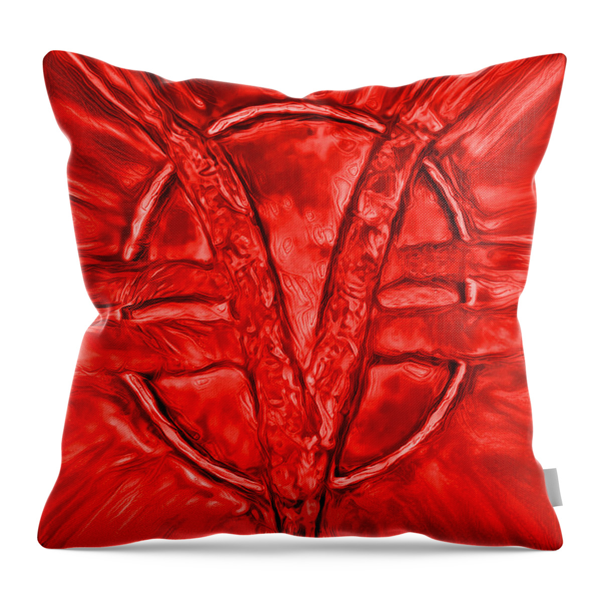 Janice Lohman Throw Pillow featuring the digital art Som Symbol -red Light by Artistic Mystic