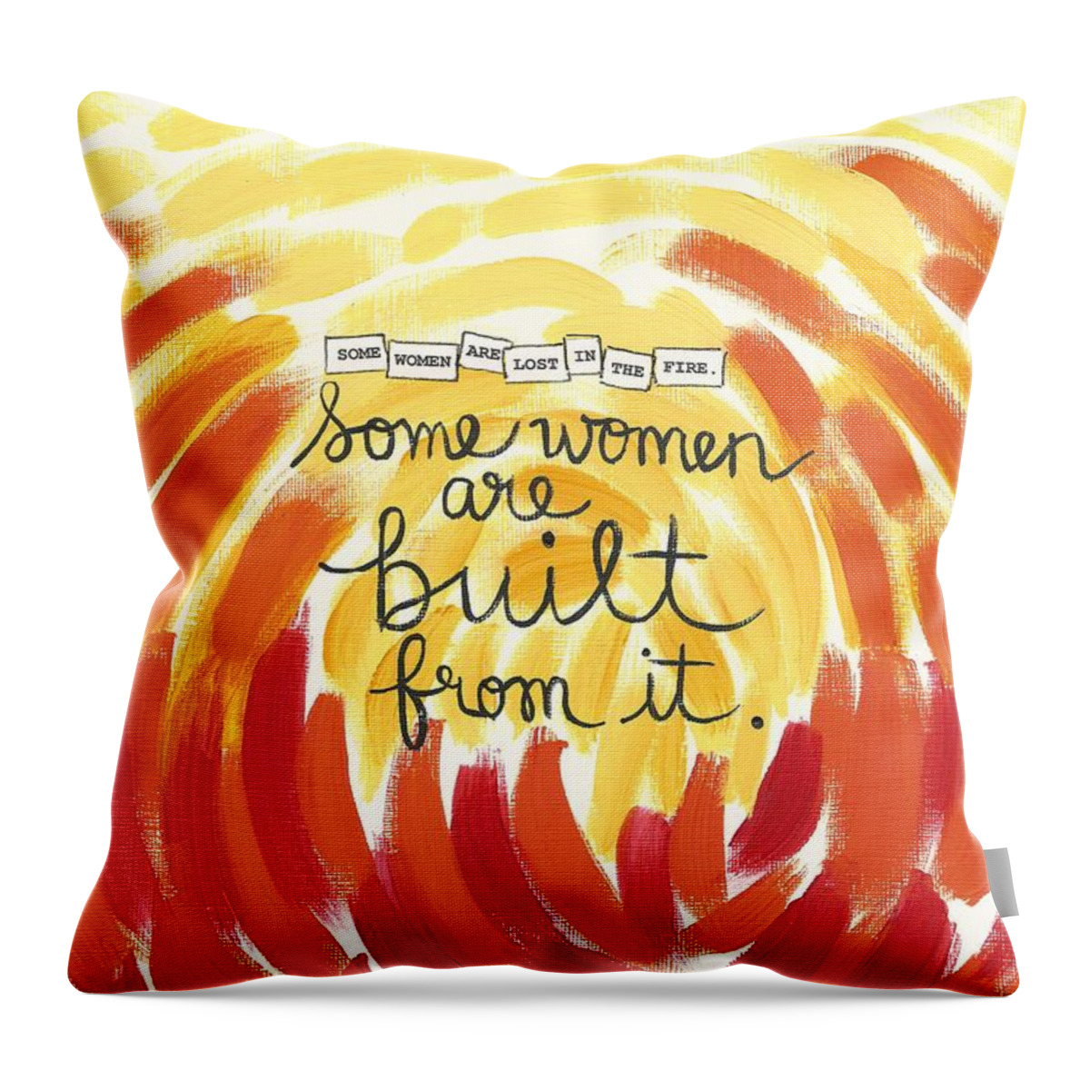 Mixed Media Throw Pillow featuring the painting Some women... by Monica Martin