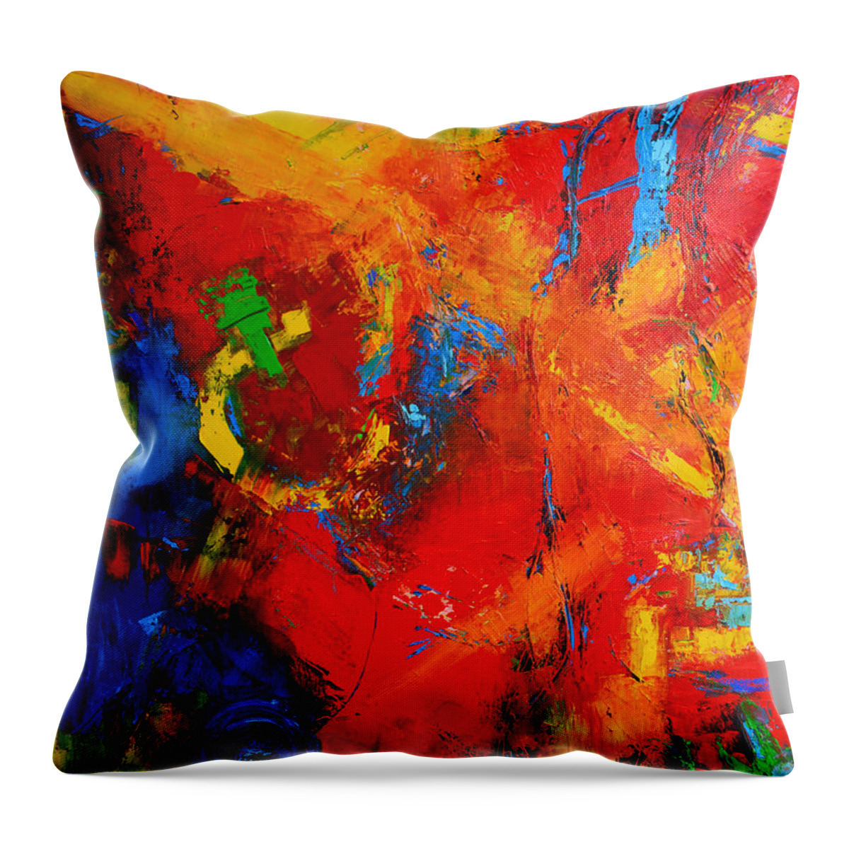 Something About You Abstract Oil Painting Throw Pillow featuring the painting Something About You Modern Abstract Oil Painting Palette Knife work by Patricia Awapara