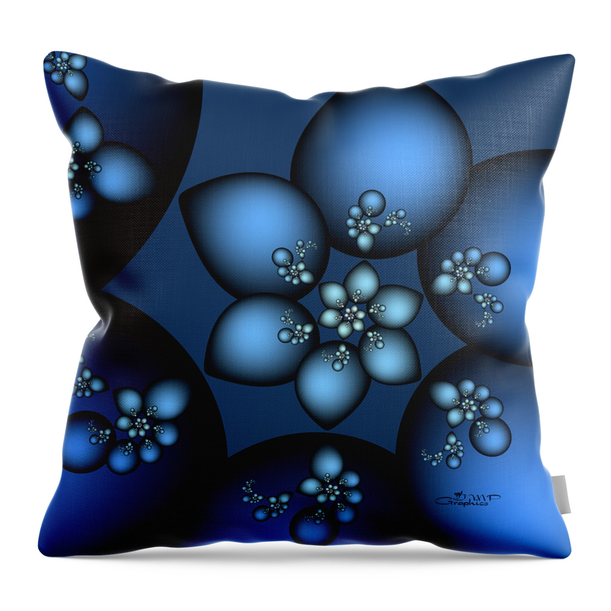 Fractal Throw Pillow featuring the digital art Something Blue by Jutta Maria Pusl