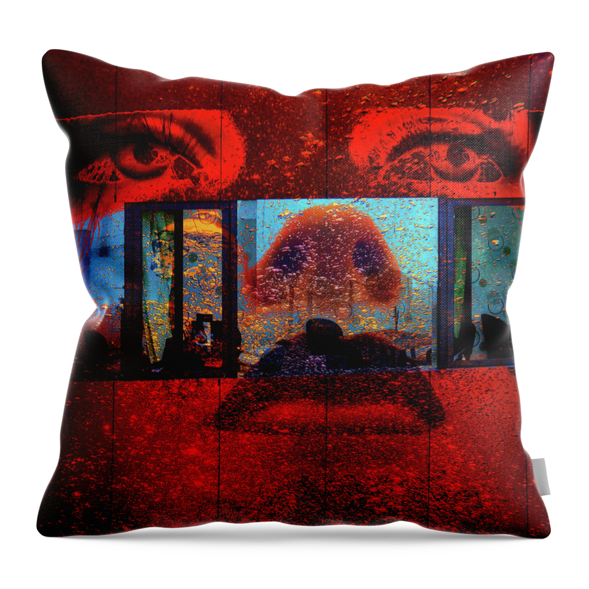 Underwater Throw Pillow featuring the photograph Sometimes the world is underwater by Gabi Hampe