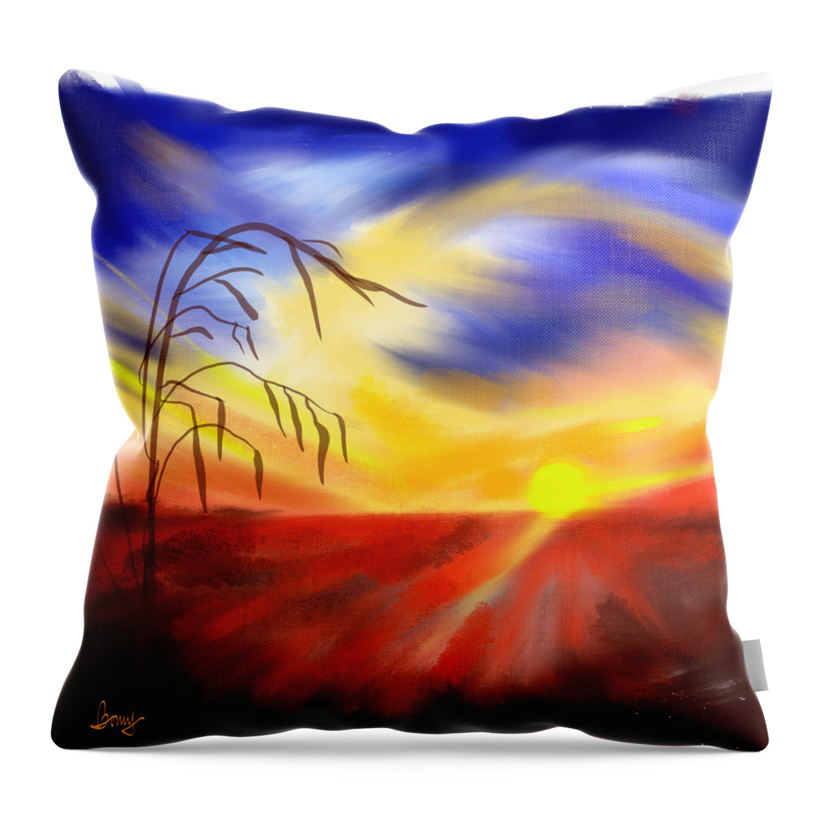 Digital Throw Pillow featuring the digital art Sometimes You Have To Pause by Bonny Butler