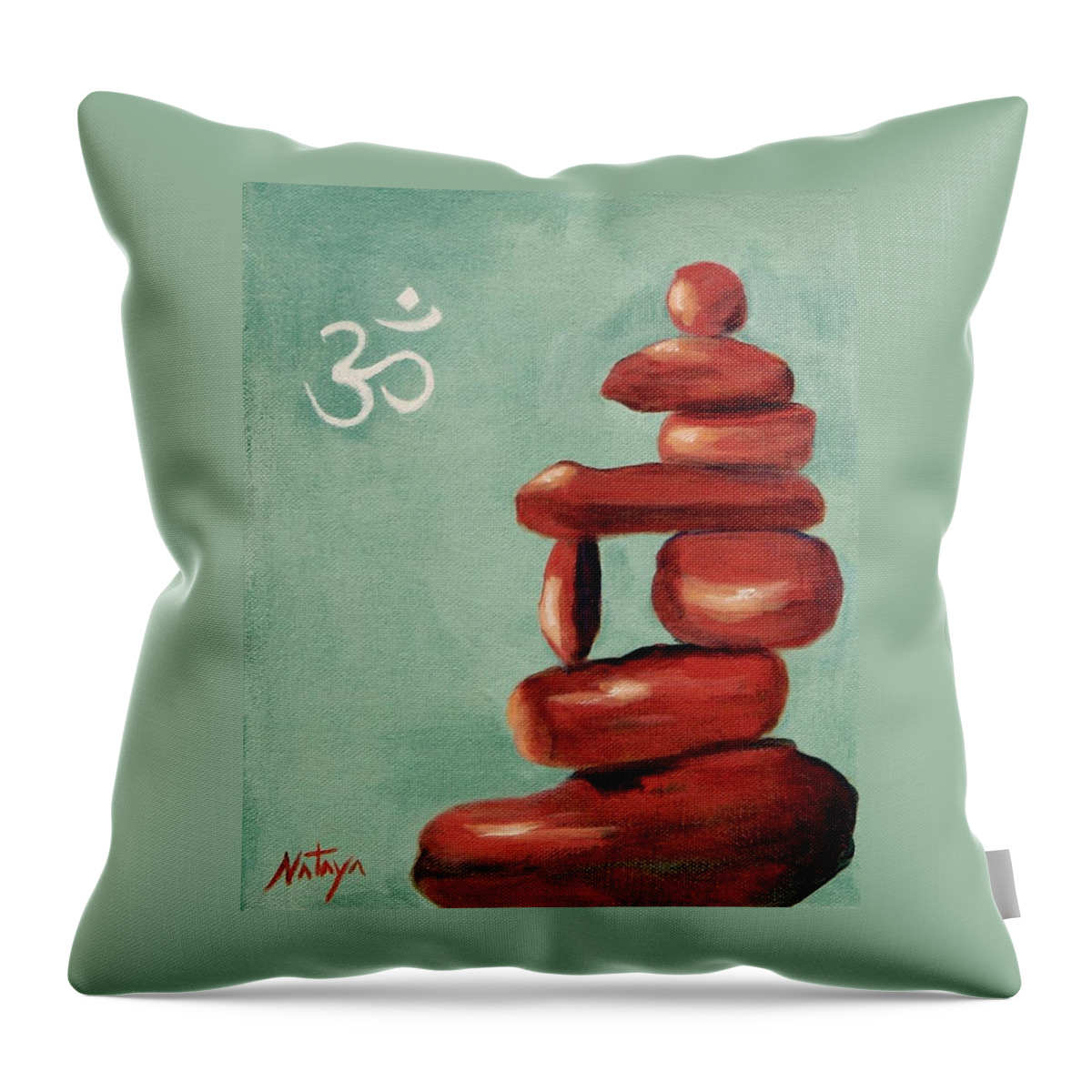 Sedona Throw Pillow featuring the painting Song of The Red Rocks by Nataya Crow