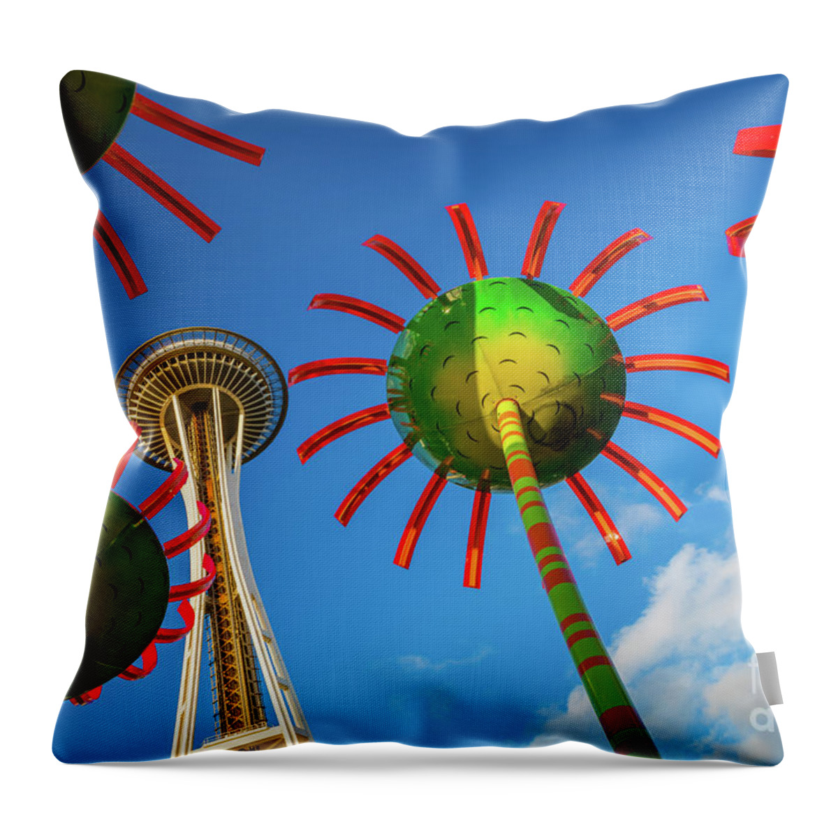America Throw Pillow featuring the photograph Sonic Bloom by Inge Johnsson