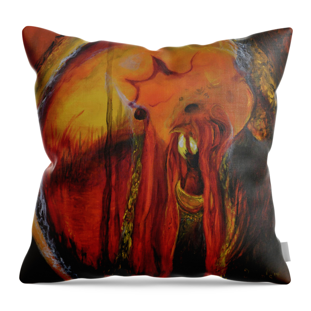 Ennis Throw Pillow featuring the painting Sorcerer's Gate by Christophe Ennis