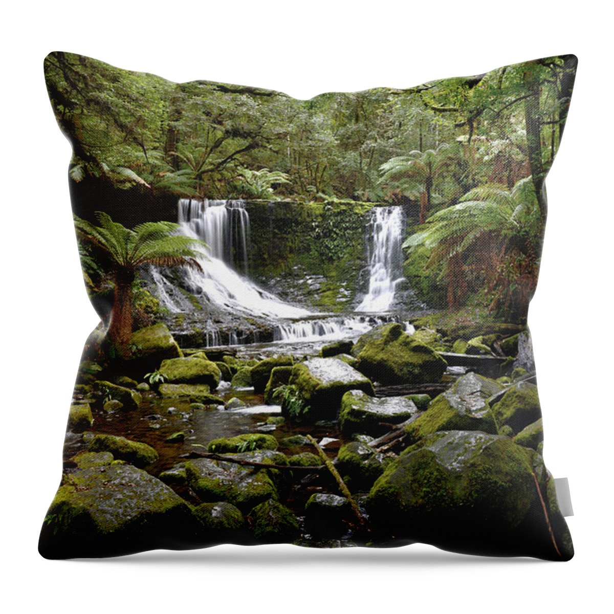 Waterfall Throw Pillow featuring the photograph Soul Spa by Anthony Davey