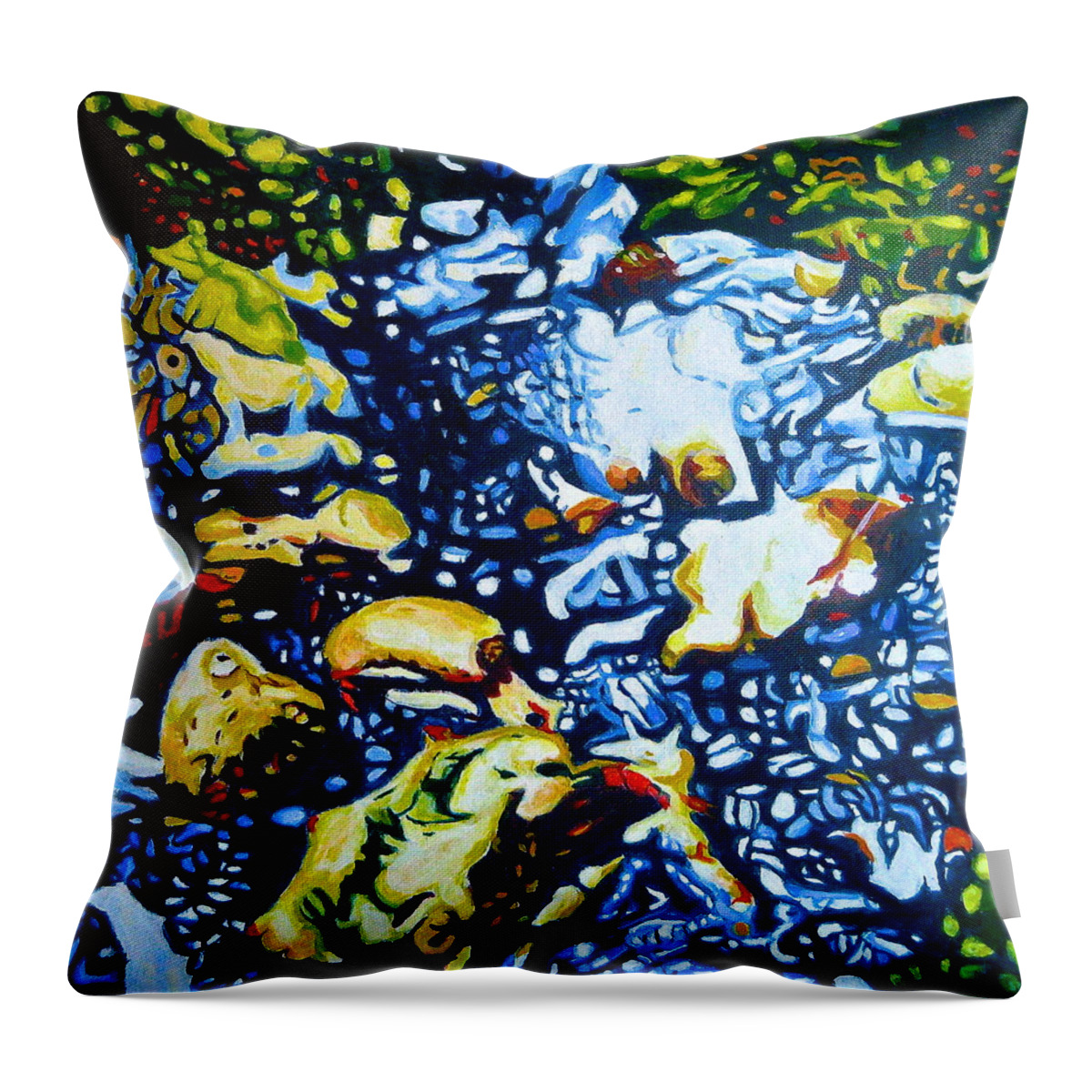 Landscape River Throw Pillow featuring the painting Sourcce by Enrique Ojembarrena