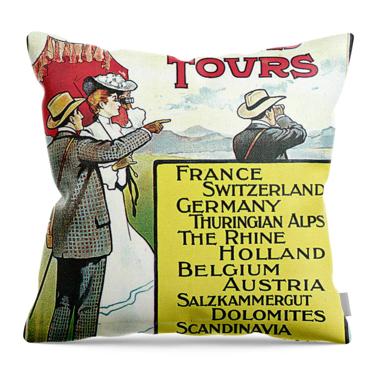 Dennis Fitzsimmons Throw Pillow featuring the photograph South Eastern and Chatham Railway Cooks Conducted Tours by Dennis Fitzsimmons