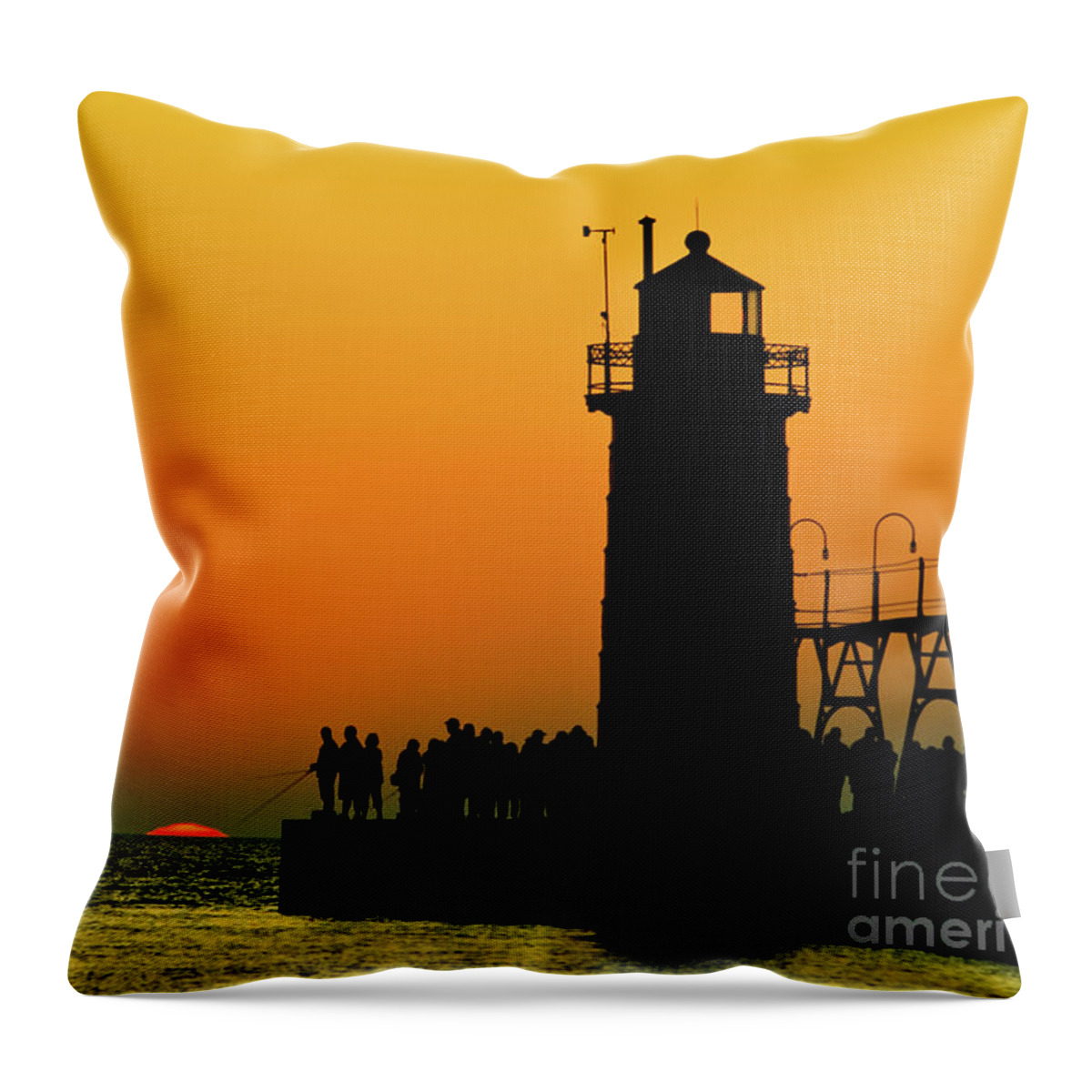 South Haven Throw Pillow featuring the photograph South Haven Light by Rich S