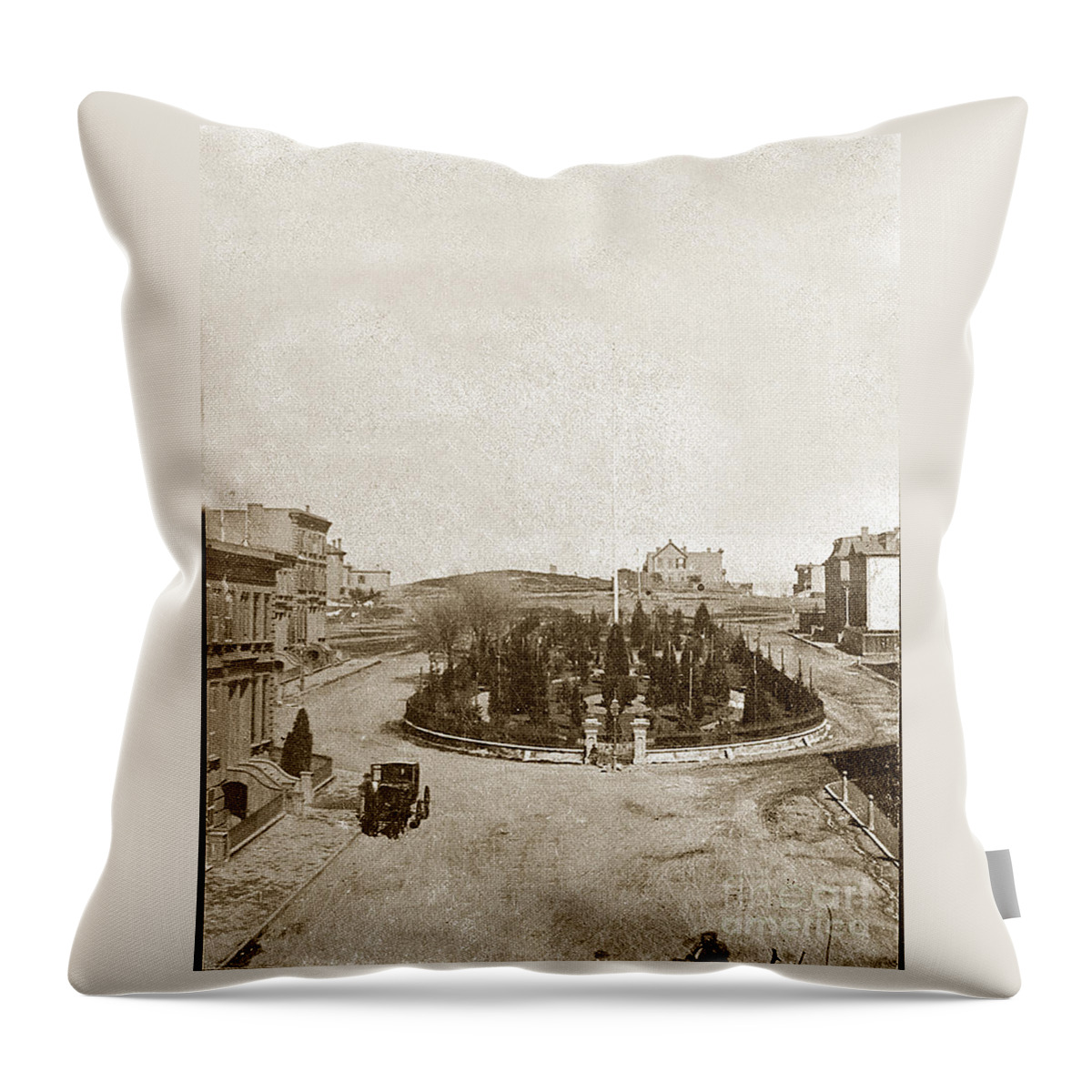 South Park Throw Pillow featuring the photograph South Park San Francisco Circa 1870 by Monterey County Historical Society