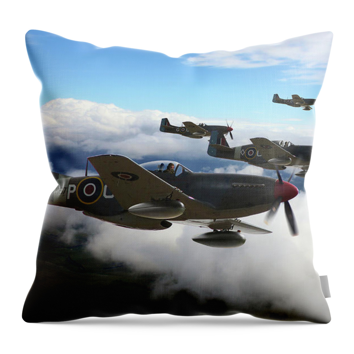 Raaf Throw Pillow featuring the digital art Southern Cross Mustangs by Mark Donoghue