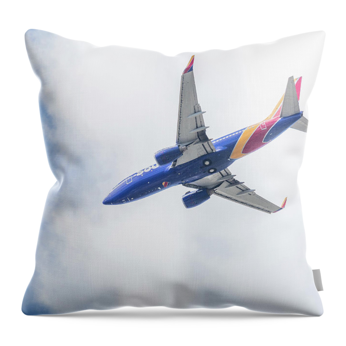 Southwest Airlines Throw Pillow featuring the photograph Southwest Airlines with a Heart by Robert Bellomy