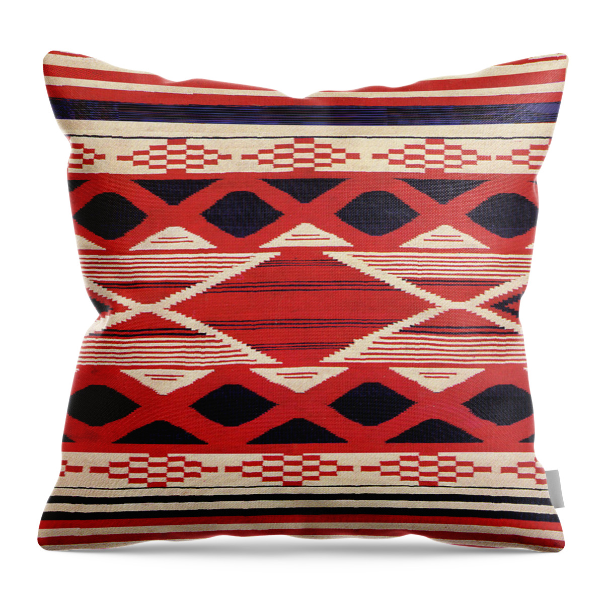Southwest Tribal Decor Throw Pillow featuring the digital art Southwest Tribal Design by Vagabond Folk Art - Virginia Vivier