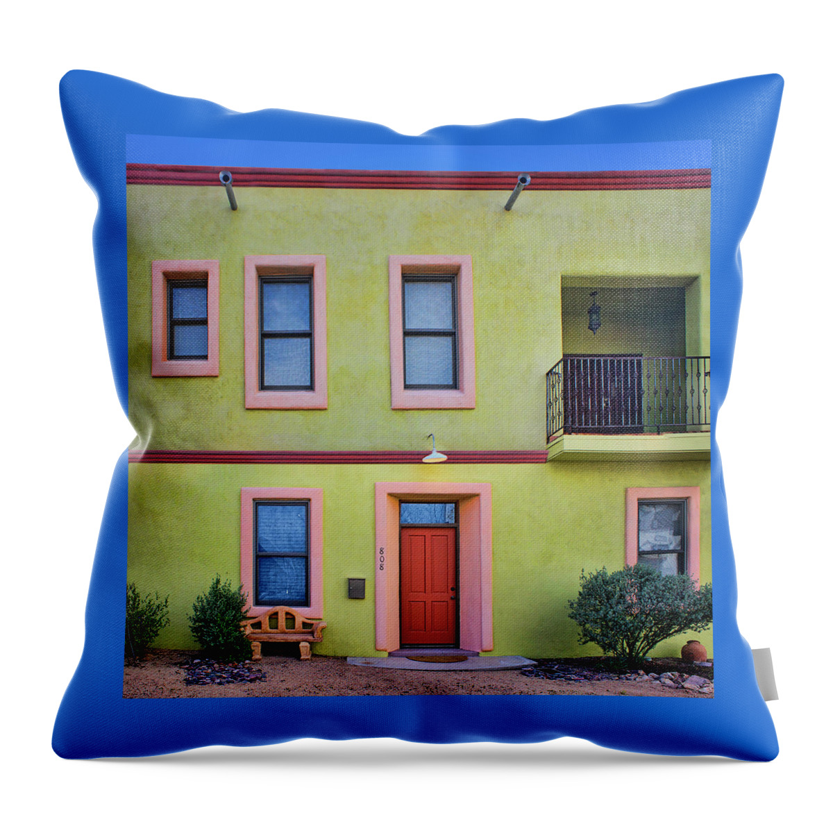 Barrio Viejo Throw Pillow featuring the photograph Southwestern - Architecture - Barrio Viejo by Nikolyn McDonald