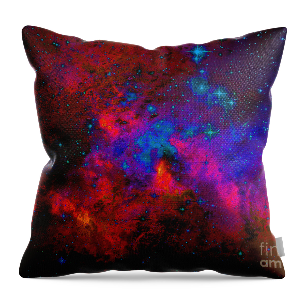 Space Clouds Throw Pillow featuring the digital art Space Clouds / Beautiful Warning by Elizabeth McTaggart