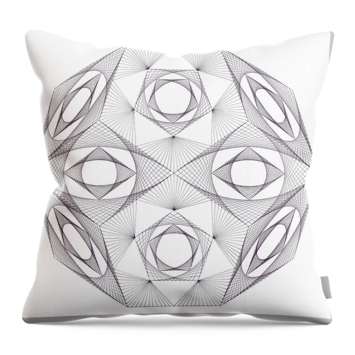 Geometry Throw Pillow featuring the drawing Odyssey by Bev Donohoe