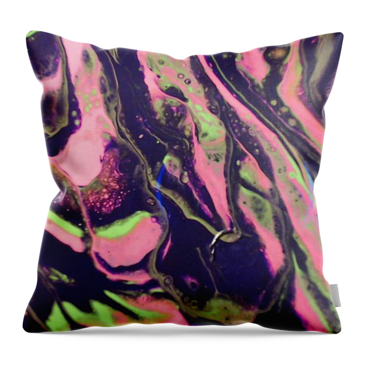 Abstracts Throw Pillow featuring the painting Space Snake by C Maria Wall