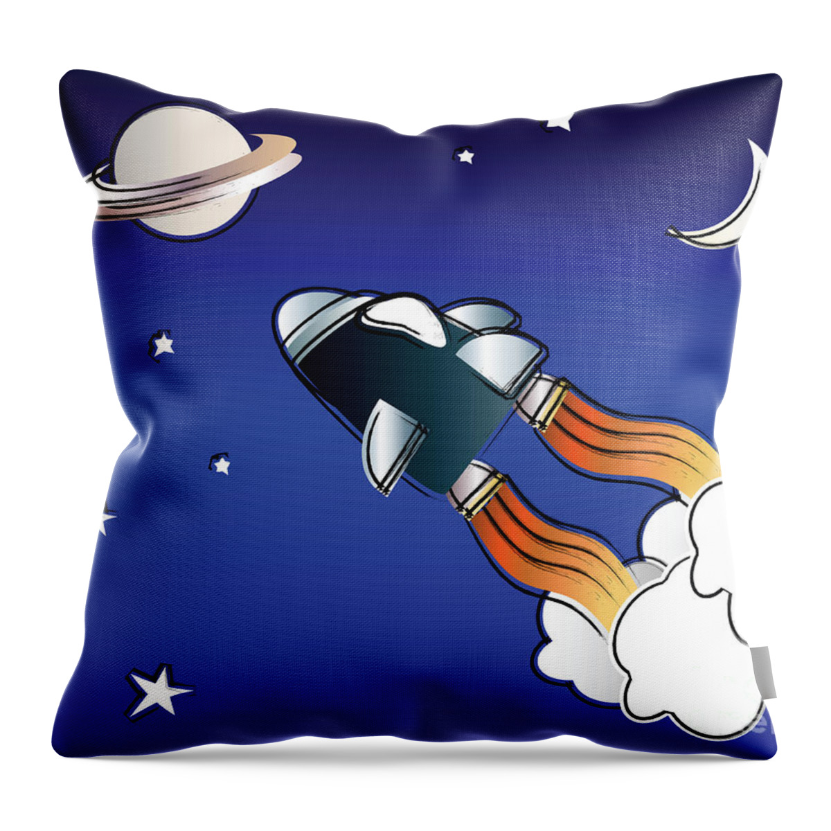 Background Throw Pillow featuring the digital art Space travel by Jane Rix