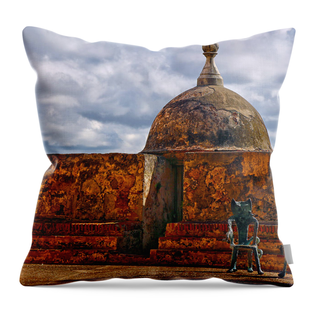 The Spanish Colonial Style Of Architecture Dominated In The Early Spanish Colonies Of North And South America Throw Pillow featuring the photograph Spanish Colonial Architecture by Mitch Cat