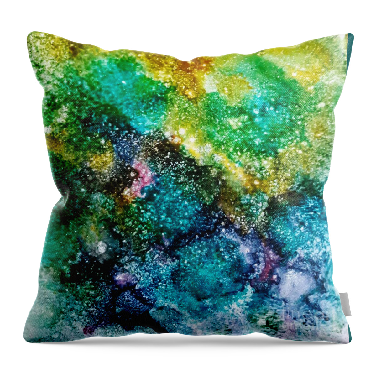 Alcohol Throw Pillow featuring the painting Sparkling Water by Terri Mills