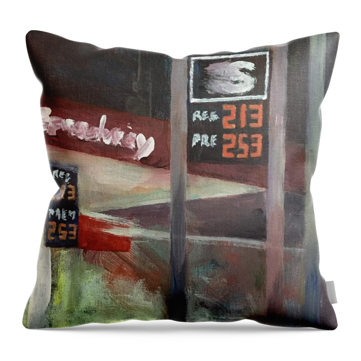 Speedway Throw Pillow featuring the painting Speedway by Claire Gagnon