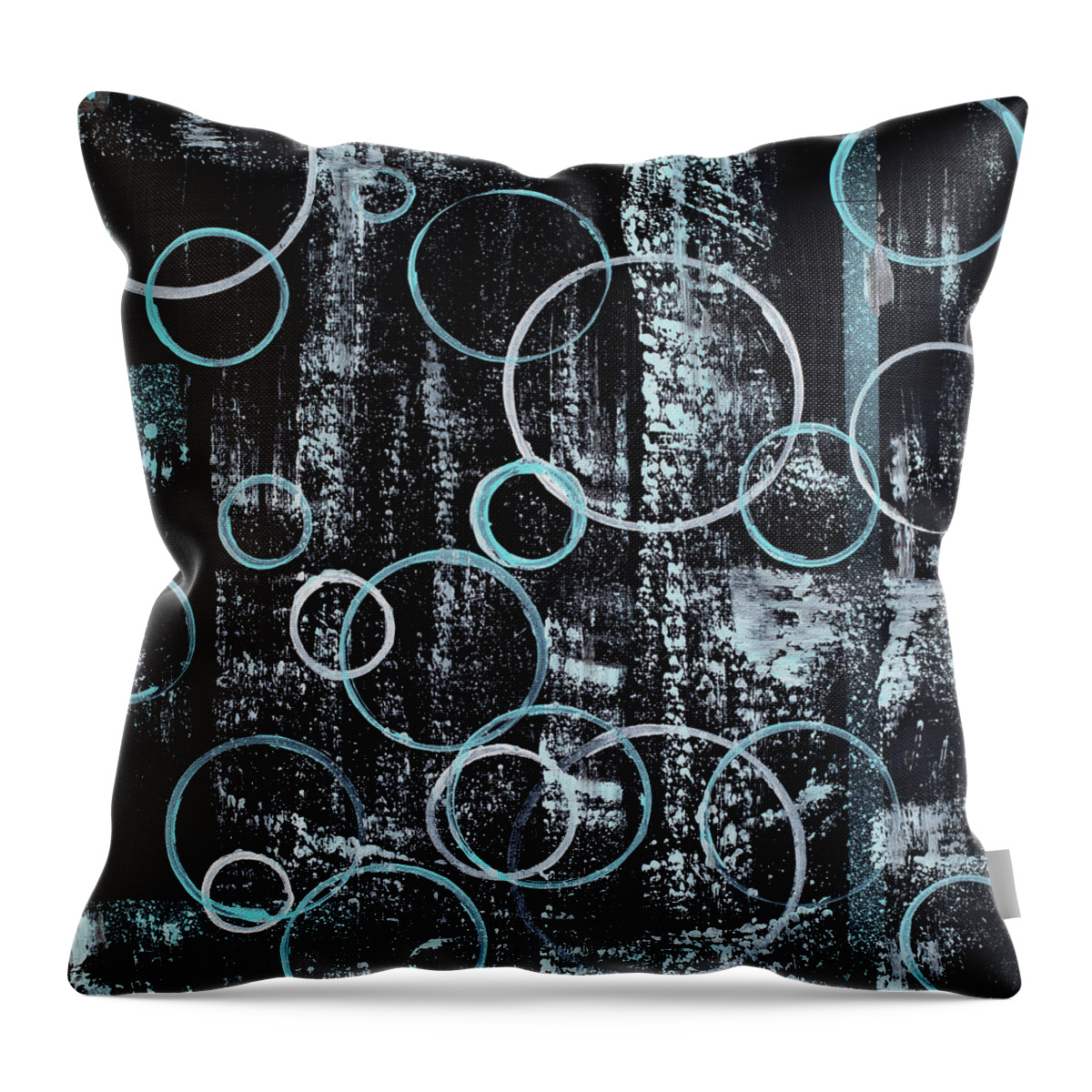 Abstract Throw Pillow featuring the painting Spheres by Tamara Nelson