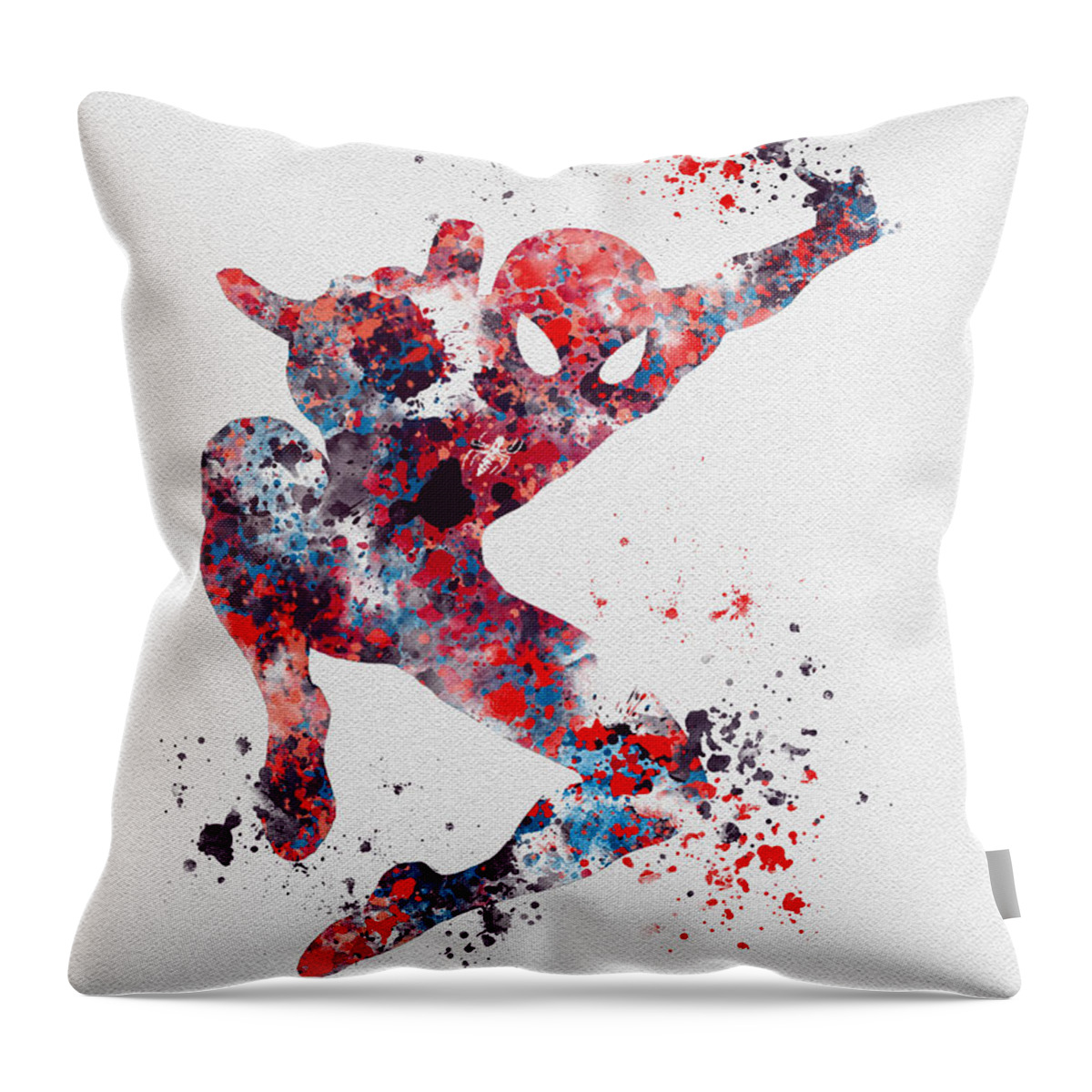 Spiderman Throw Pillow featuring the mixed media Spidey by My Inspiration
