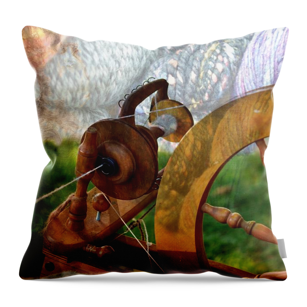 Spinning Wheel Throw Pillow featuring the photograph Spinning Art by Kae Cheatham
