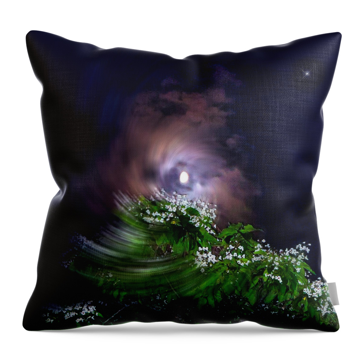 Moon Throw Pillow featuring the photograph Spiral Lilac Moon by Glenn Feron