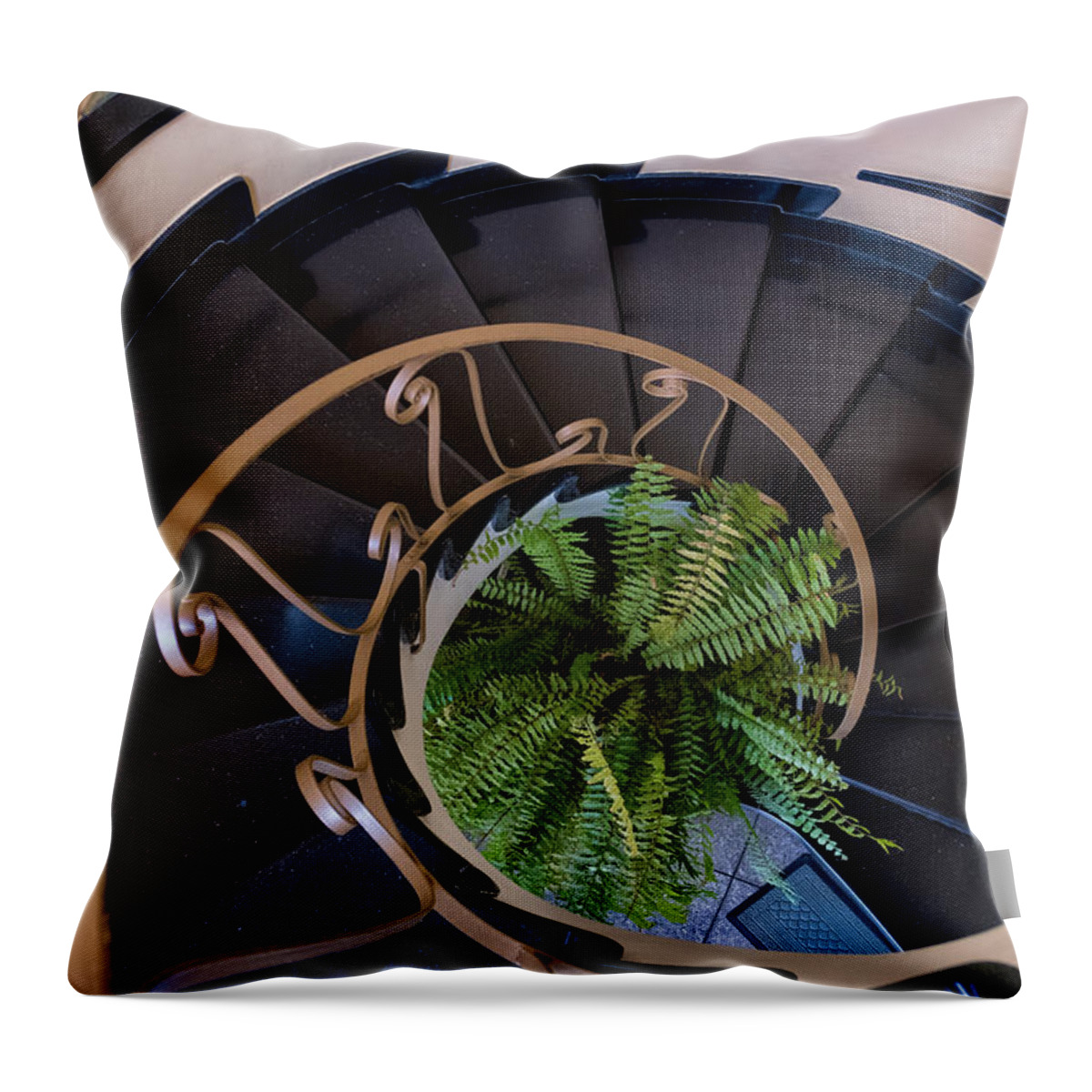 Old Throw Pillow featuring the photograph Spiral Staircase by Roberta Kayne