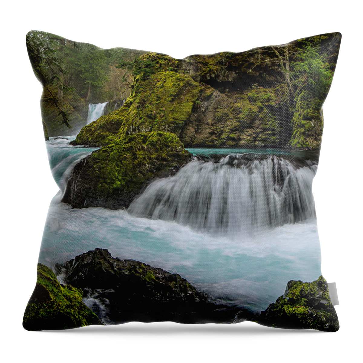 Washington State Throw Pillow featuring the photograph Spirit Falls by Ulrich Burkhalter