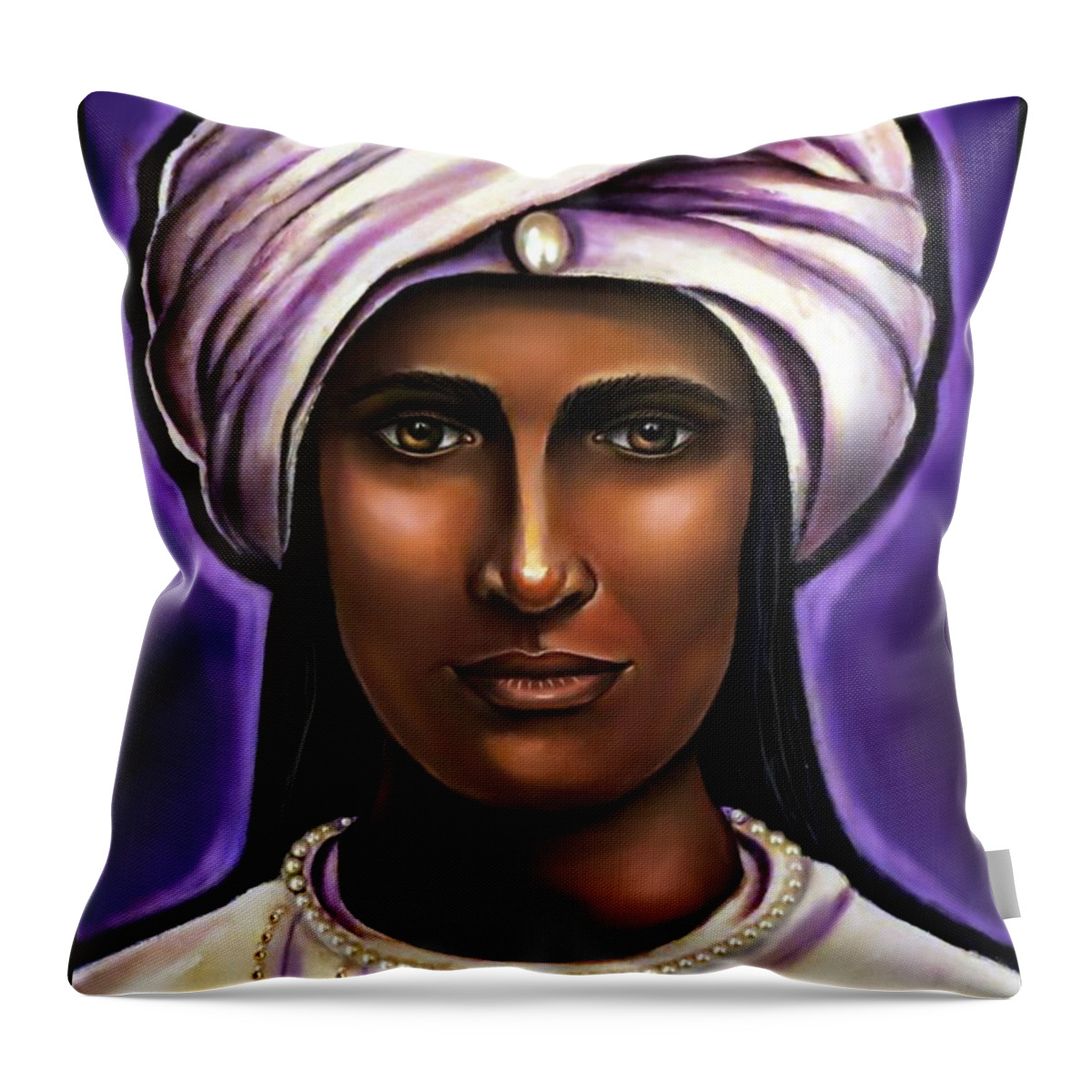 Spirit Guide Throw Pillow featuring the painting Spirit Guide 1 by Carmen Cordova
