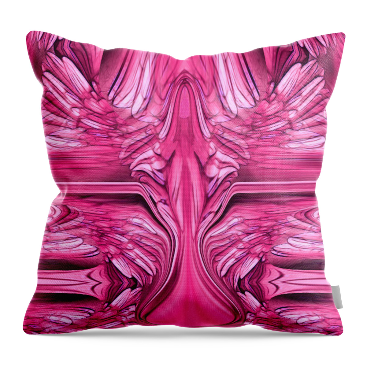 Spirit Guide Throw Pillow featuring the digital art SPIRIT GUIDE - Pink Hues by Artistic Mystic