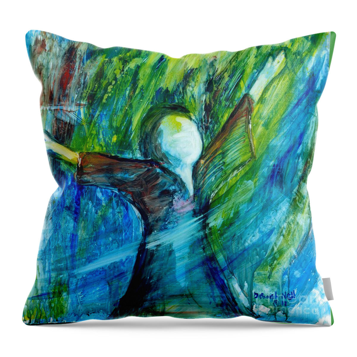 Worship Throw Pillow featuring the painting Spirit Move by Deborah Nell