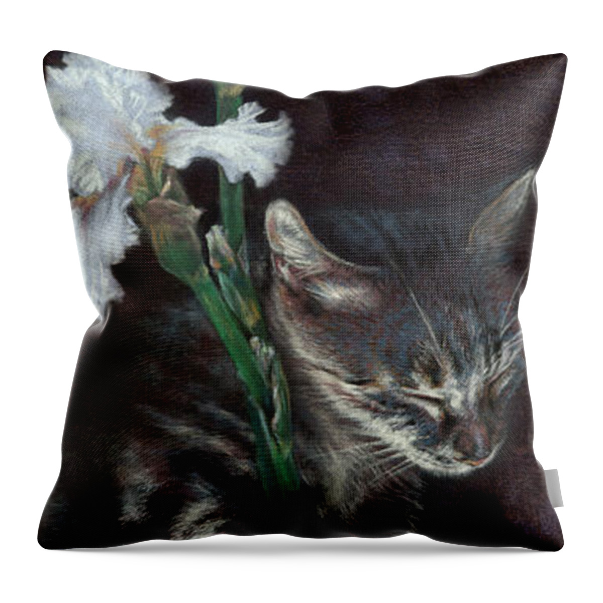 Cat Throw Pillow featuring the painting Spirit by Ragen Mendenhall