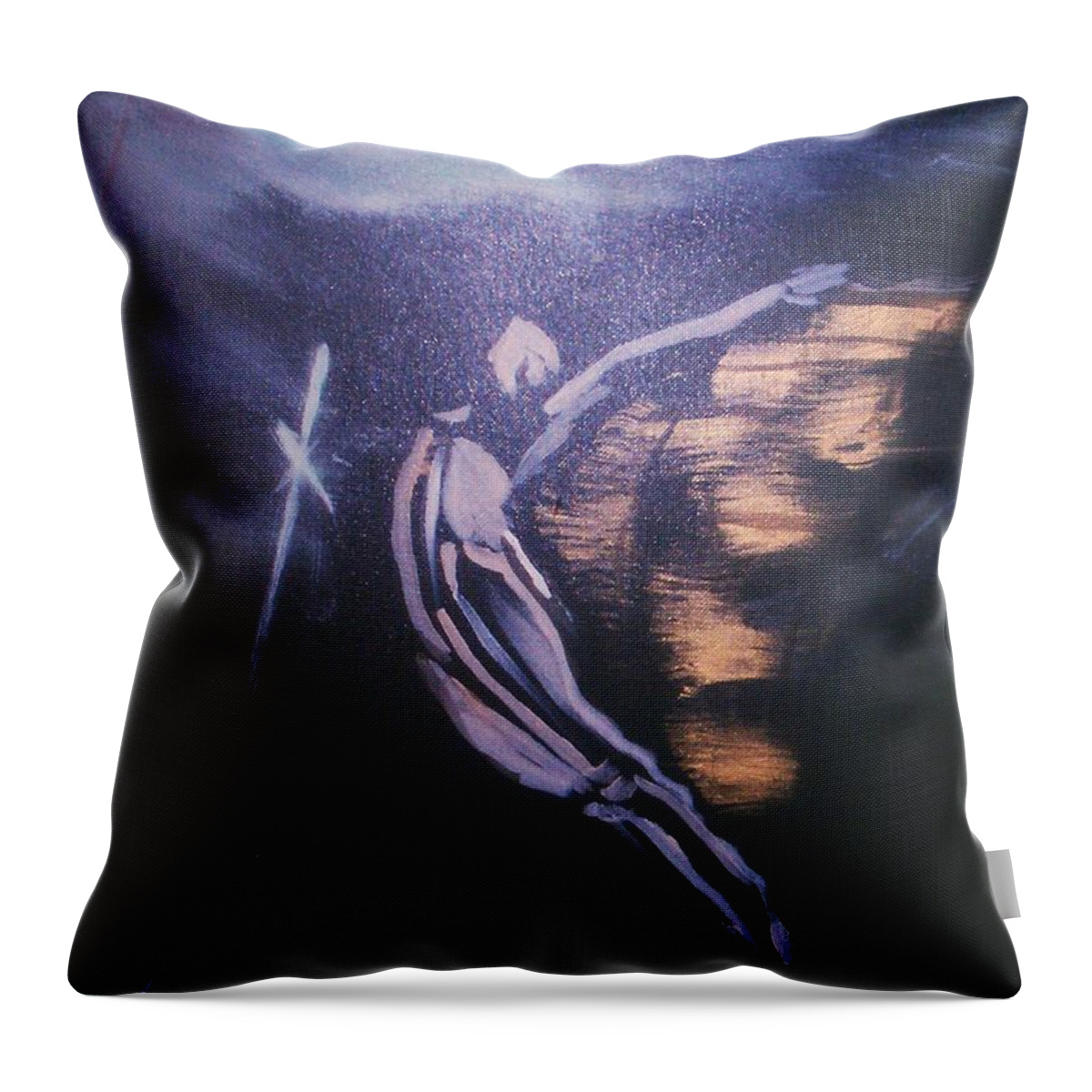Spirit Raising Rest In Peace Throw Pillow featuring the painting Spirit Raising by Tyrone Hart
