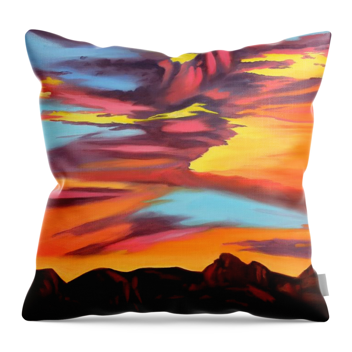 Surreal Sky Throw Pillow featuring the painting Spirit Rising by Sandi Snead