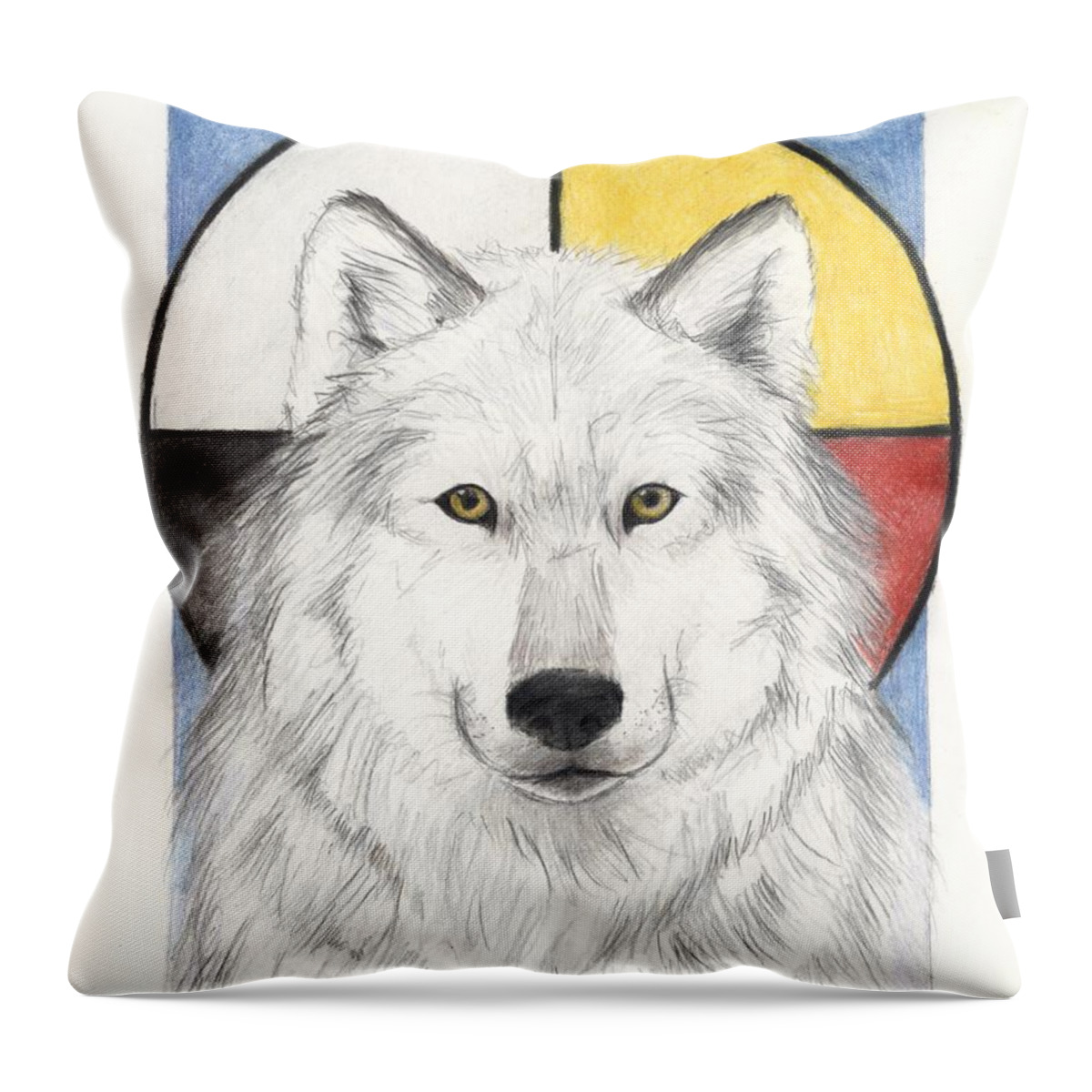 Wolf Throw Pillow featuring the painting Spirit Wolf by Brandy Woods
