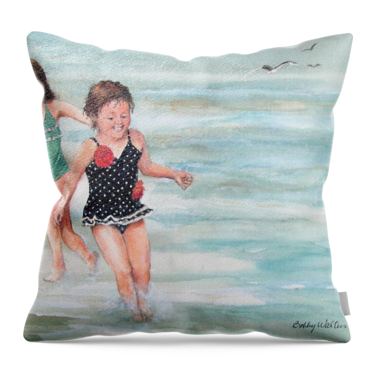  Throw Pillow featuring the painting Splash by Bobby Walters