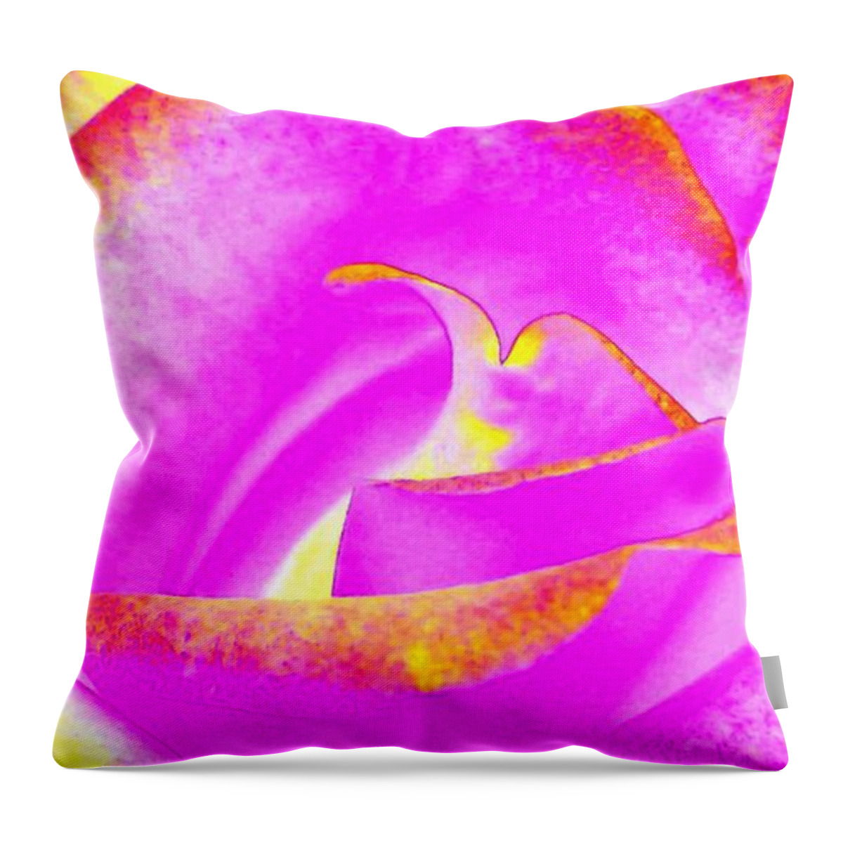 #splendidroseabstract Throw Pillow featuring the mixed media Splendid Rose Abstract by Will Borden