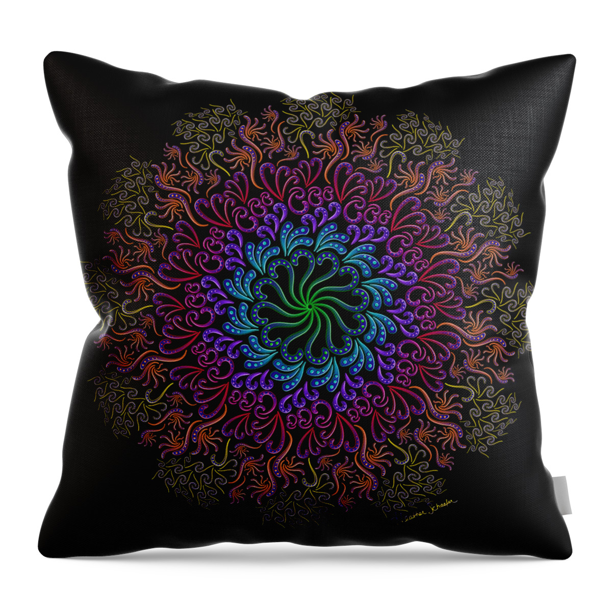 Artsytoo Throw Pillow featuring the digital art Splendid Spotted Swirls by Heather Schaefer