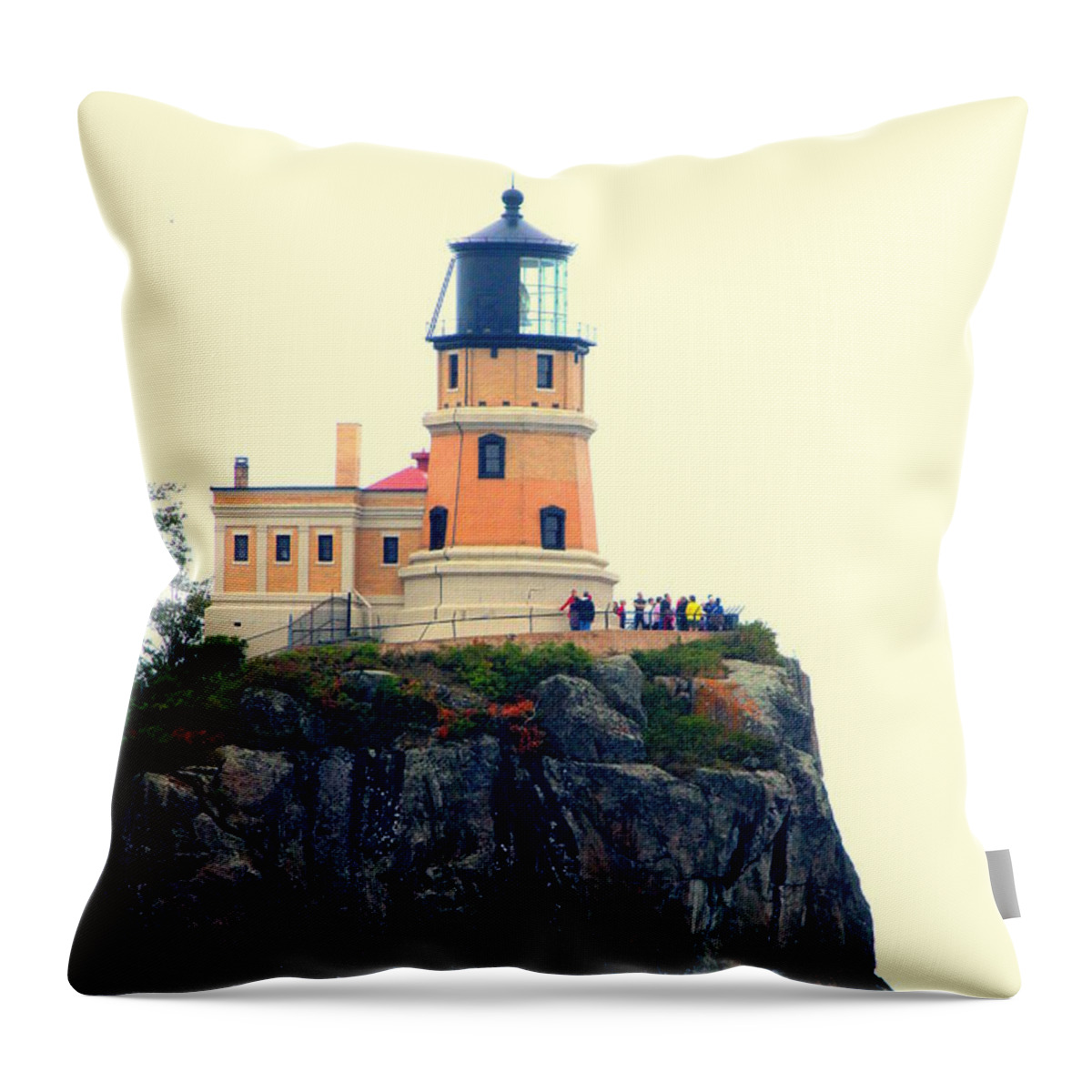 Split Rock Lighthouse Throw Pillow featuring the photograph Split Rock Lighthouse by John Olson