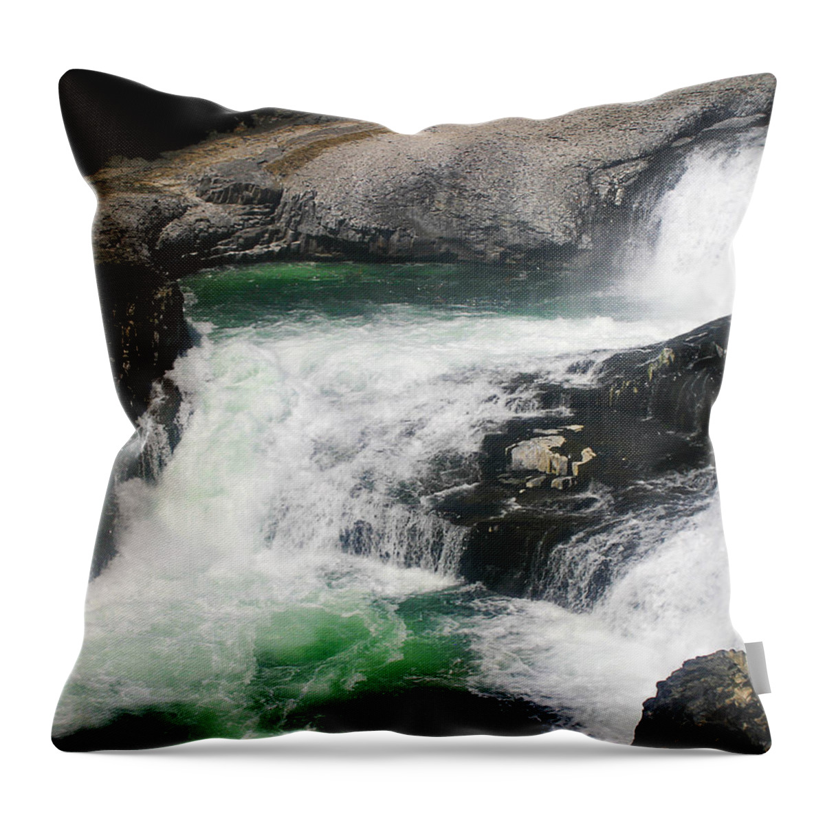Spokane Throw Pillow featuring the photograph Spokane Water Fall by Anthony Jones