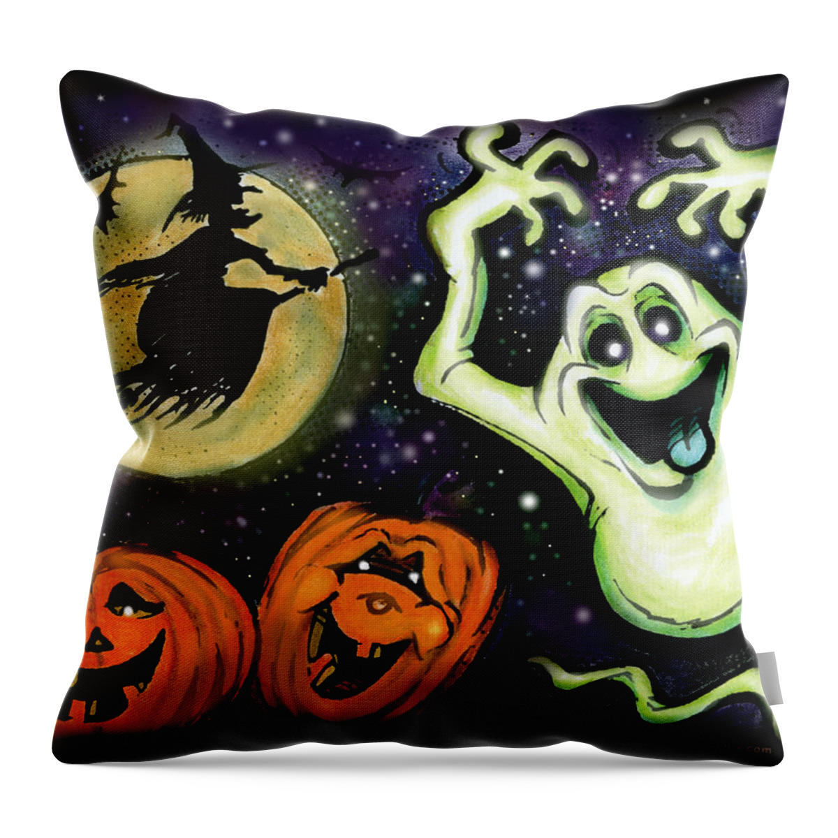 Halloween Throw Pillow featuring the painting Spooky by Kevin Middleton