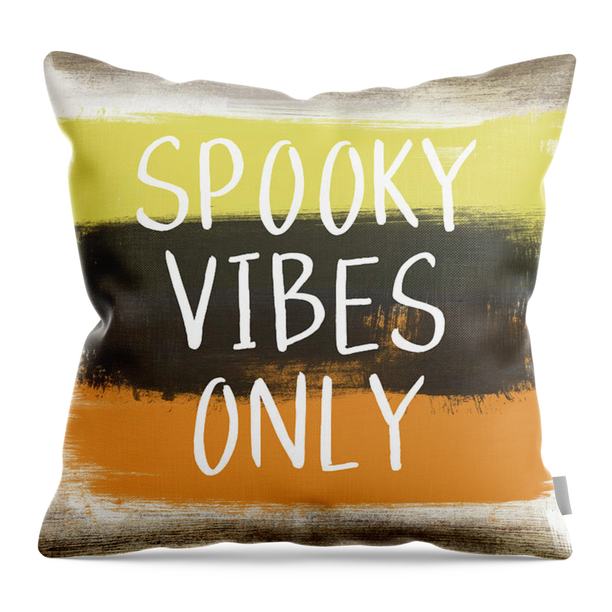 Fall Throw Pillow featuring the painting Spooky Vibes Only- Art by Linda Woods by Linda Woods