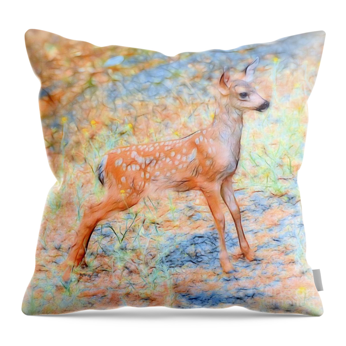 Spotted Fawn Throw Pillow featuring the photograph Spotted Fawn by Patrick Witz