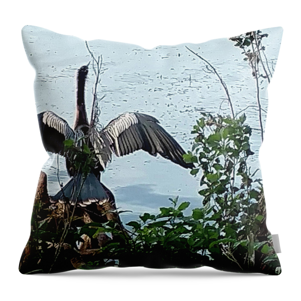 Mighty Sight Studio Throw Pillow featuring the photograph Spread Your Wings by Steve Sperry