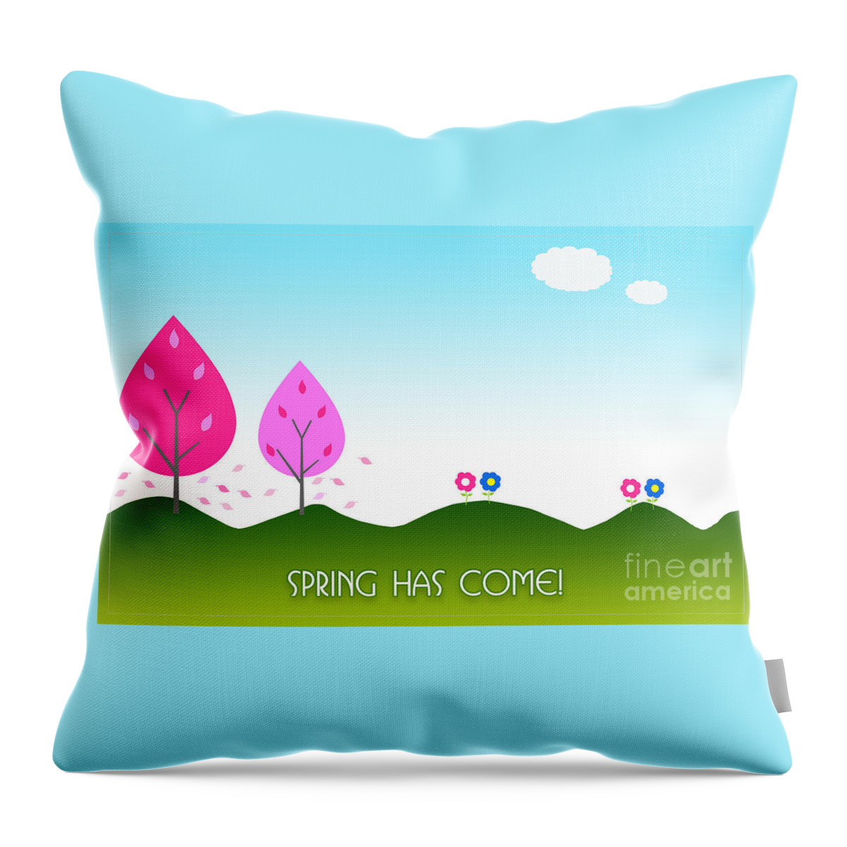 Spring Has Sprung Throw Pillow featuring the digital art Spring As Come Card by Scott Parker