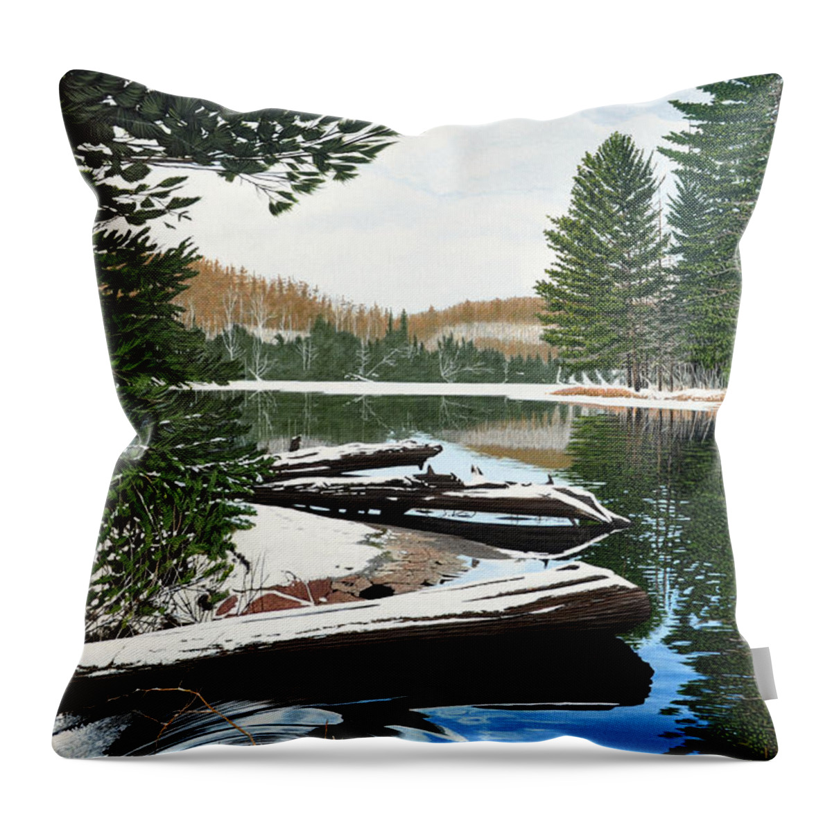 Spring Throw Pillow featuring the painting Spring Breakup by Kenneth M Kirsch
