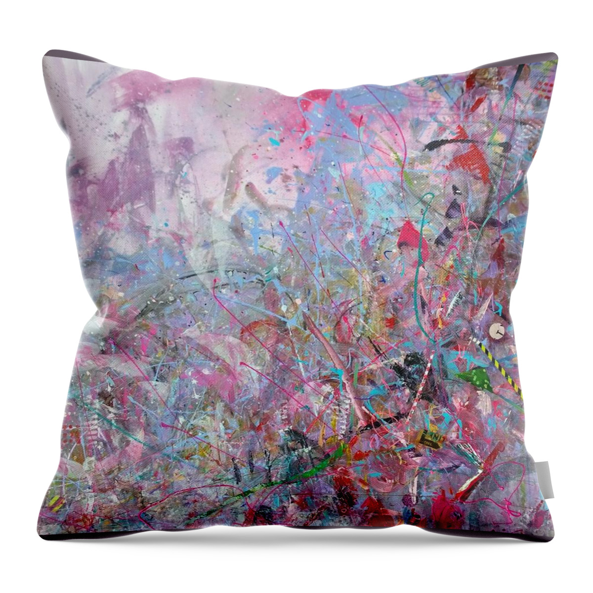 Collage Throw Pillow featuring the painting Spring Collage by Robert Anderson